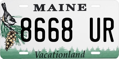 ME license plate 8668UR