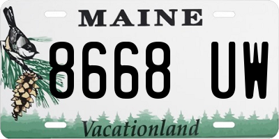 ME license plate 8668UW