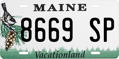 ME license plate 8669SP