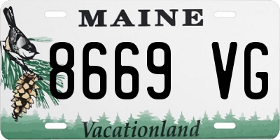 ME license plate 8669VG