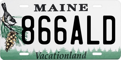 ME license plate 866ALD