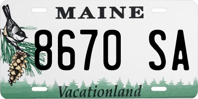 ME license plate 8670SA