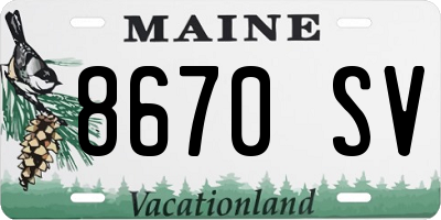 ME license plate 8670SV