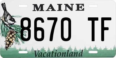 ME license plate 8670TF