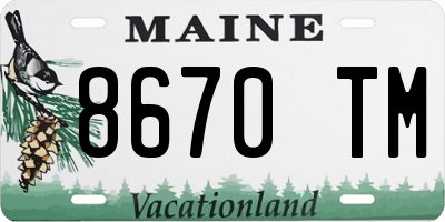 ME license plate 8670TM