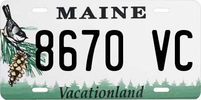 ME license plate 8670VC