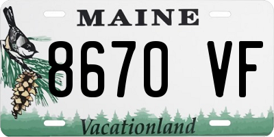 ME license plate 8670VF