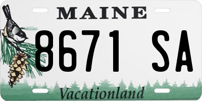 ME license plate 8671SA