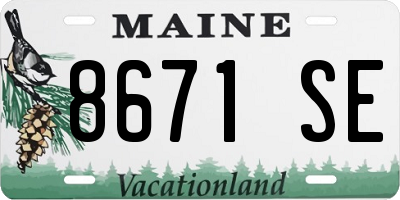 ME license plate 8671SE