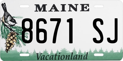ME license plate 8671SJ