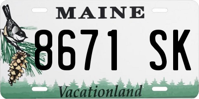 ME license plate 8671SK