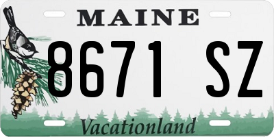 ME license plate 8671SZ