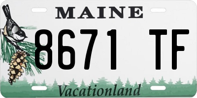 ME license plate 8671TF
