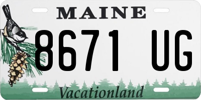 ME license plate 8671UG