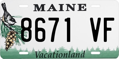 ME license plate 8671VF