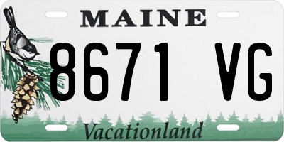 ME license plate 8671VG