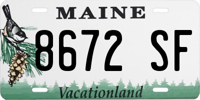 ME license plate 8672SF