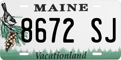 ME license plate 8672SJ
