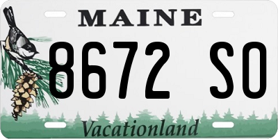 ME license plate 8672SO