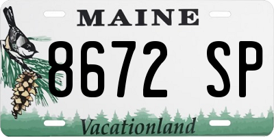 ME license plate 8672SP