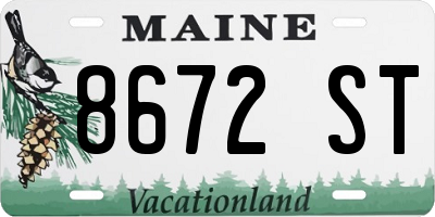 ME license plate 8672ST