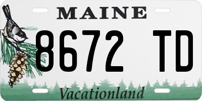 ME license plate 8672TD