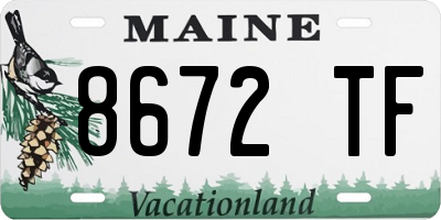 ME license plate 8672TF