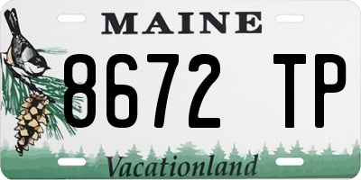 ME license plate 8672TP