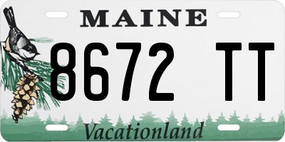 ME license plate 8672TT