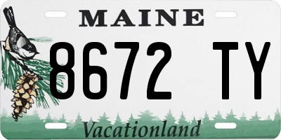 ME license plate 8672TY