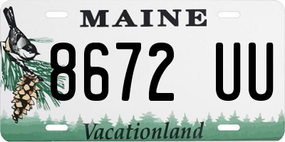 ME license plate 8672UU