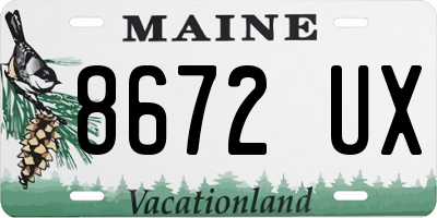 ME license plate 8672UX