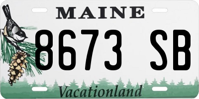 ME license plate 8673SB