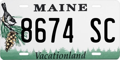 ME license plate 8674SC