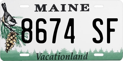 ME license plate 8674SF