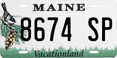 ME license plate 8674SP