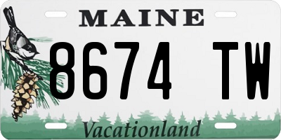 ME license plate 8674TW