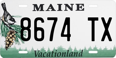 ME license plate 8674TX