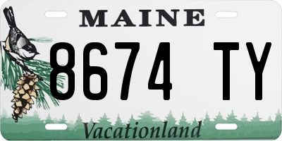 ME license plate 8674TY
