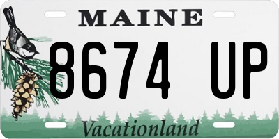 ME license plate 8674UP