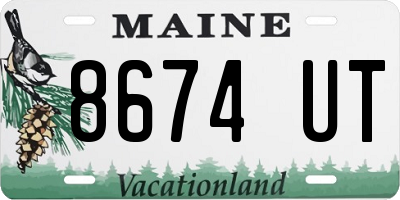 ME license plate 8674UT