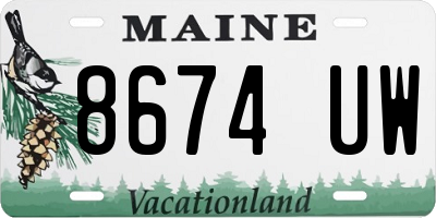 ME license plate 8674UW