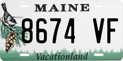 ME license plate 8674VF