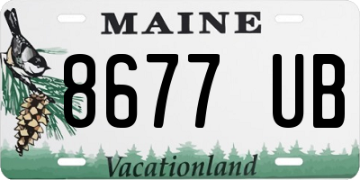 ME license plate 8677UB