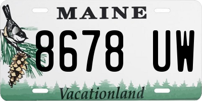 ME license plate 8678UW