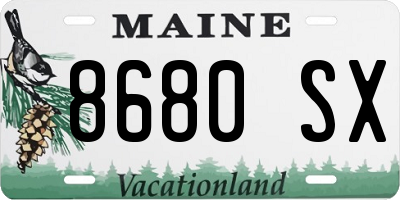 ME license plate 8680SX