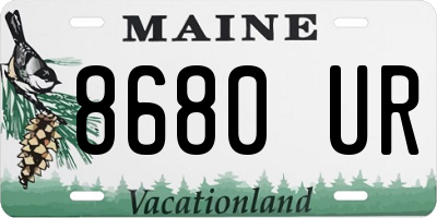ME license plate 8680UR