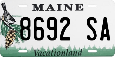 ME license plate 8692SA