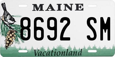 ME license plate 8692SM