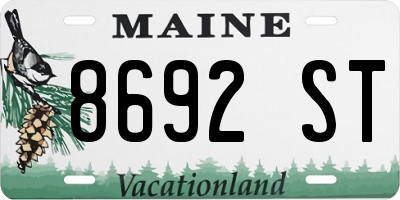 ME license plate 8692ST